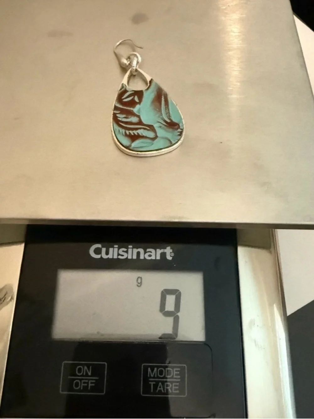 Patricia Nash Turquoise Tooled Leather Teardrop Earrings Western Boho Statement